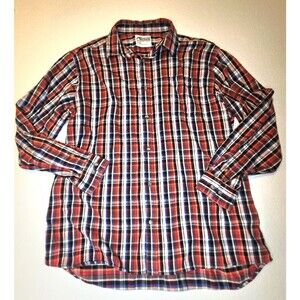 Mountain Khakis Flannel Shirt Mens XL Red, Black, Blue Plaid Long Sleeve Button